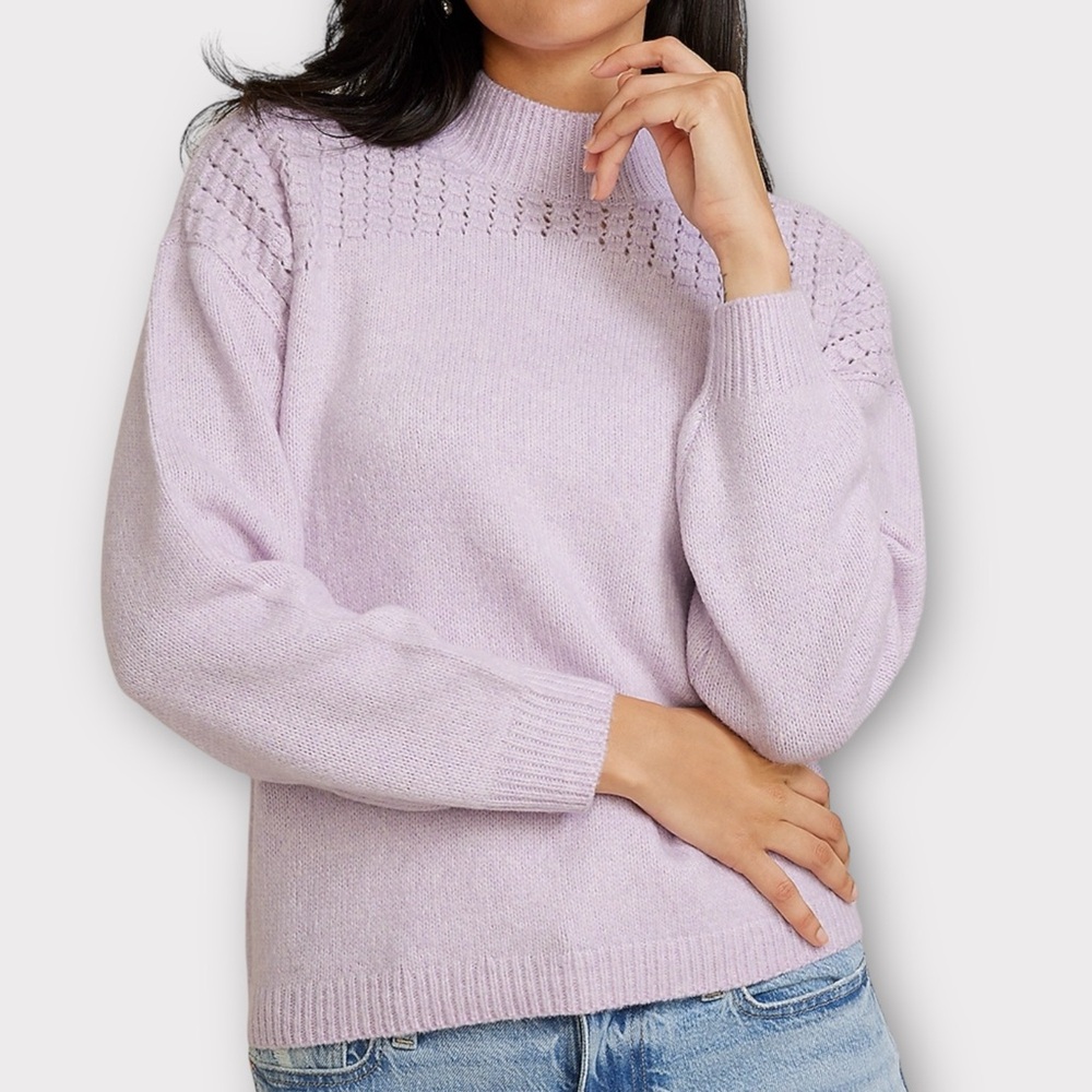 Maurices Lavender Bobble Stitch Mock Neck Sweater XL wool blend oversized NWT